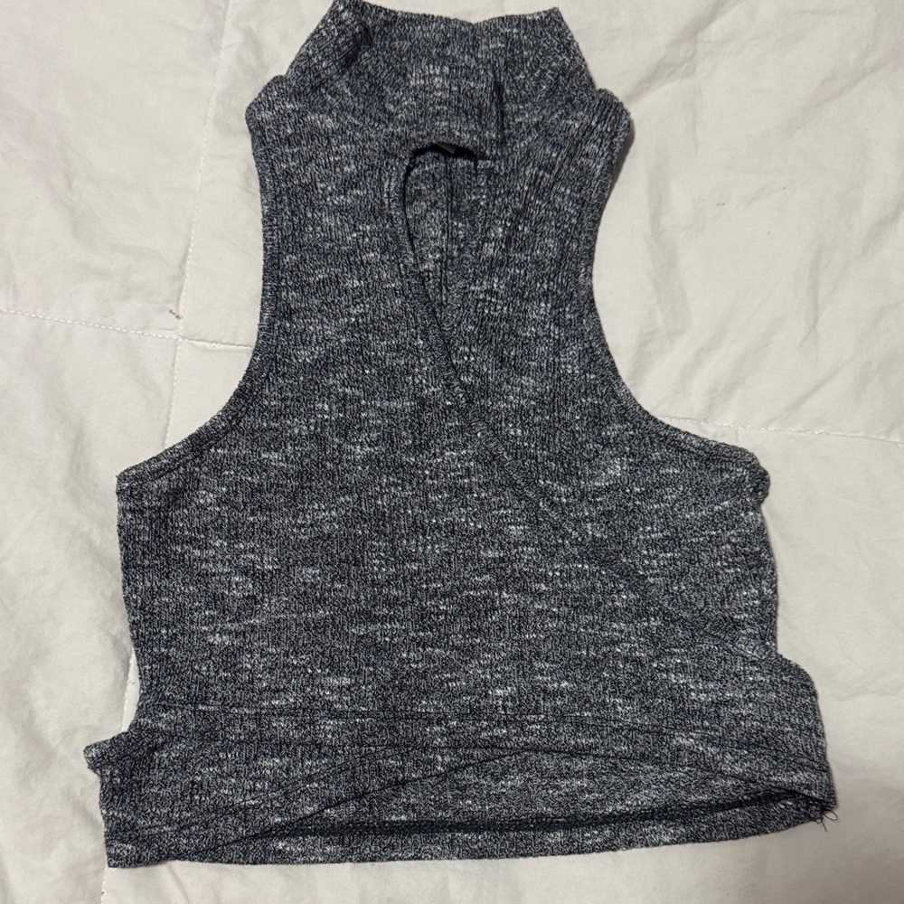 Charlotte Russe Charcoal Knit Crop Top